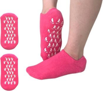 Moisturizing Gel Socks with Essential Oils & Vitamins – Spa Silicone Heel Treatment for Dry Cracked Feet, Rough Calluses & Dead Skin Repair for Women & Men