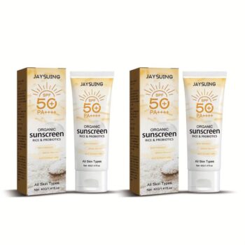 Organic Sunscreen SPF 50+ with Rice & Probiotics – For All Skin Types 2 Pcs